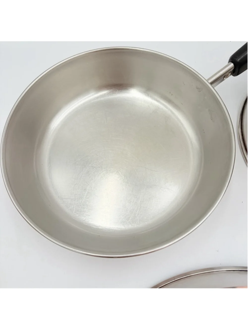 REVERE WARE Copper Clad 5 Pc Cookware Set 10” 7” Skillets Saucepan Lids